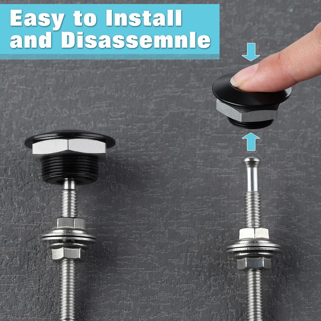 LEONTOOL Hood Pins, Set of 2, Universal Bonnet Pin, Push Type, For Cars, Quick