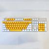 ABS Dual-Color Black and White Mechanical Keyboard Keycaps with Translucent Closed Characters for 61/87/104 Keys