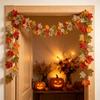Halloween Artificial Maple Leaf Wreath Hanging Fall Simulation Wreath Vines  Halloween Party