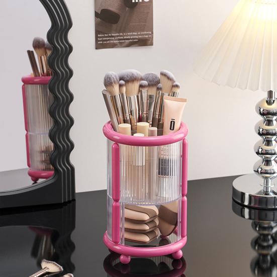 Подставка для кистей для макияжа Настольный органайзер для губной помады и карандашей для бровей 2-ярусный стакан для косметических кистей для организации туалетного столика