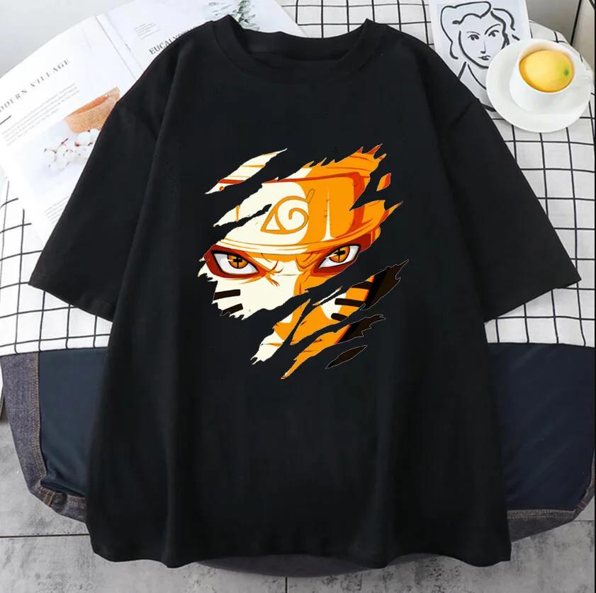 cotton top Japanese anime Naruto T-shirt graphic boys' T-shirt, short-sleeved top, Sasuke children's clothes, comic merchandise