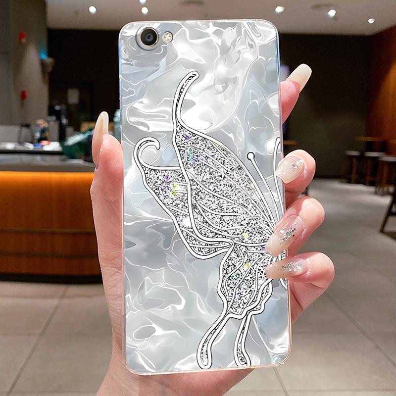 Case For Vivo Y55 Y55S Y55L Y55A 1603 1610 Back Cover Clear Luxury Butterfly Fashion Flowers Soft Silicone TPU Jelly Phone Case