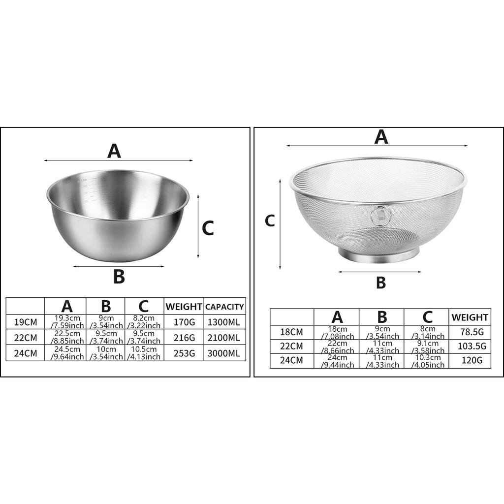 Дуршлаг из нержавеющей стали с миской для смешивания, многофункциональная кухонная корзина для мытья овощей, фруктов или слива макарон.