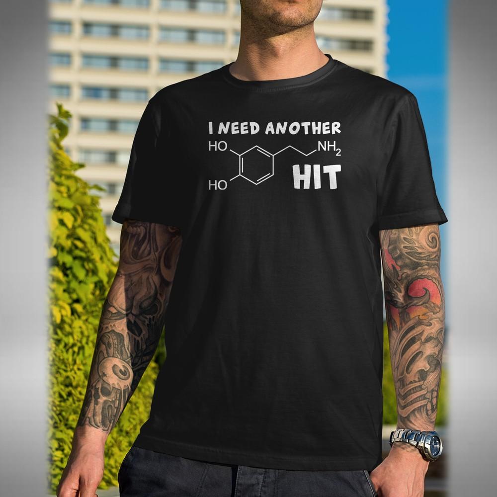 Мужская футболка Dopamine Hit Смешная Зависимый Социальные сети Лайк Зацепленный Мозг Химическое вещество