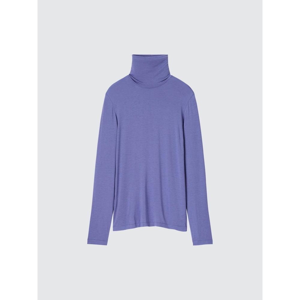 Uniqlo Футболка с высоким воротом HeaTTech Ultra LighT с длинным рукавом 