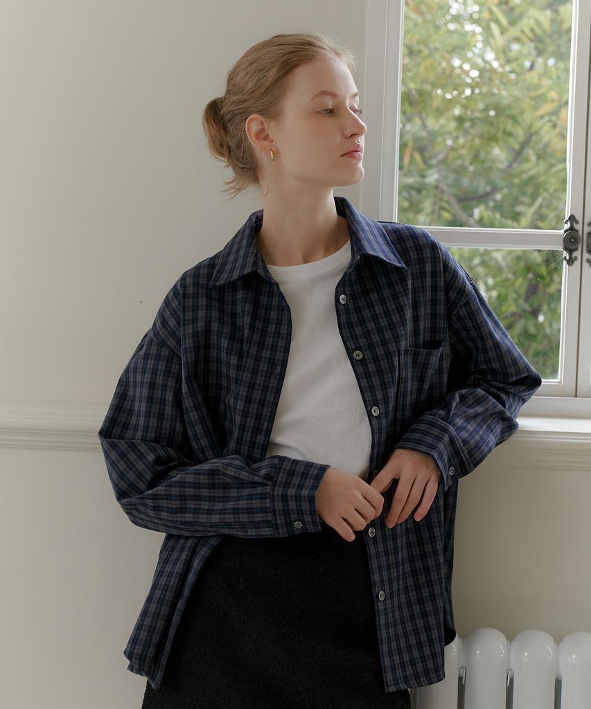 YUPPE Check Over Shirt_Navy