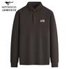 Classic Collar Design: Seven Wolves Men's Modal Double Sided Wolf Culture Embroidered Long Sleeve Polo