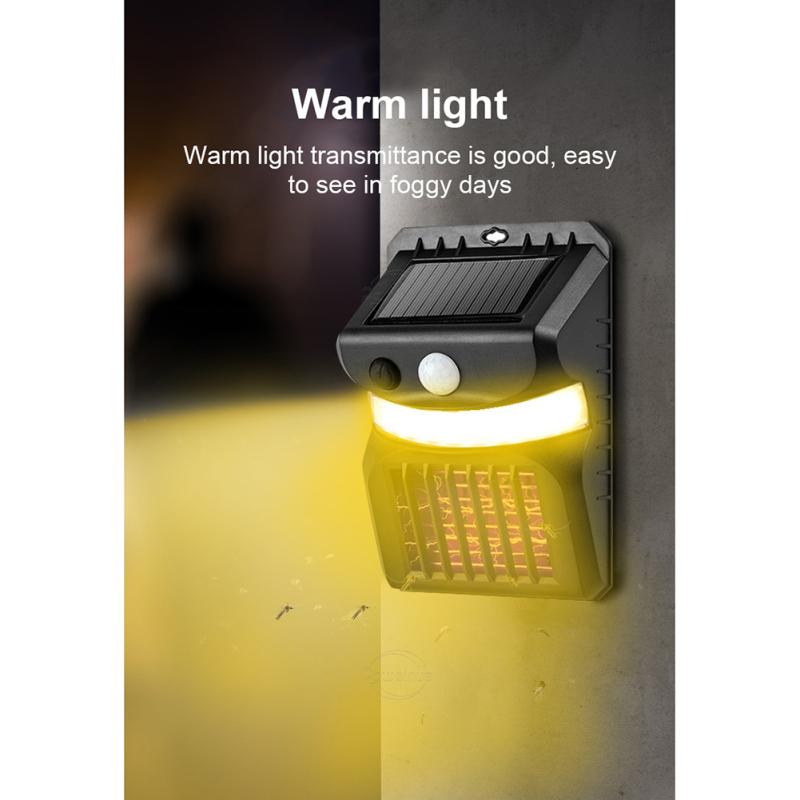 Солнечная лампа от комаров IP65 Водонепроницаемый энергосберегающий интеллектуальный датчик Настенный светильник для сада на открытом воздухе