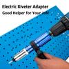 Адаптер для электрического заклепочного пистолета 2,4-4,8 мм Адаптер для дрели-пистолета для заклепок с гайками Беспроводной заклепочный инструмент Инструмент для заклепок с вставкой и вытягиванием гаек