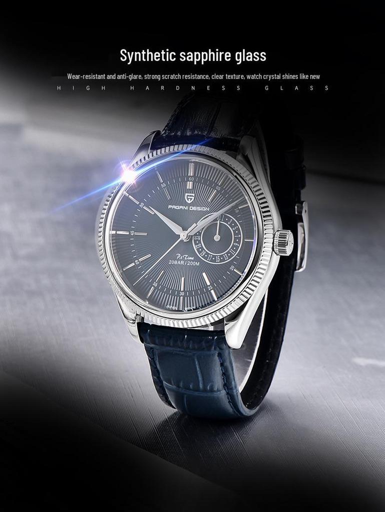Bojani Paganidesign 1689 Men's Watch with Stainless Steel and Genuine Leather Strap