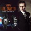 Skeleton Watch Bracelet Set of Rock Punk Leather Strap Stainless Steel Watch Waterproof Analog Quartz Skull Gothic Accessory Birthday Christmas Day