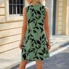 Women's Summer Dresses Loose Fit Printed V Neck Sleeveless Sundresses Beach Hawaiian Dress With Pockets
