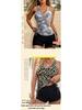 Women's Tropical Print Two-Piece Tankini Swimsuit: Conservative Slimming Design with Flat Leg Style
