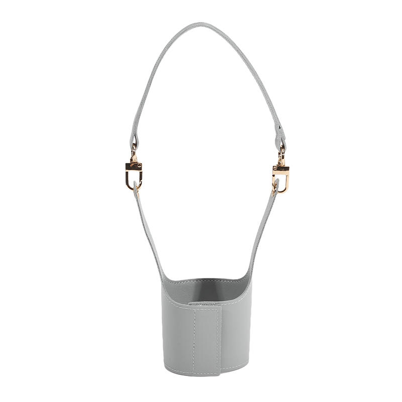 Portable Water Bottle Carrier with Detachable Strap Leather Coffee Cup Holder Bottle Protective Sleeve Bag for Outdoor Camping Travel