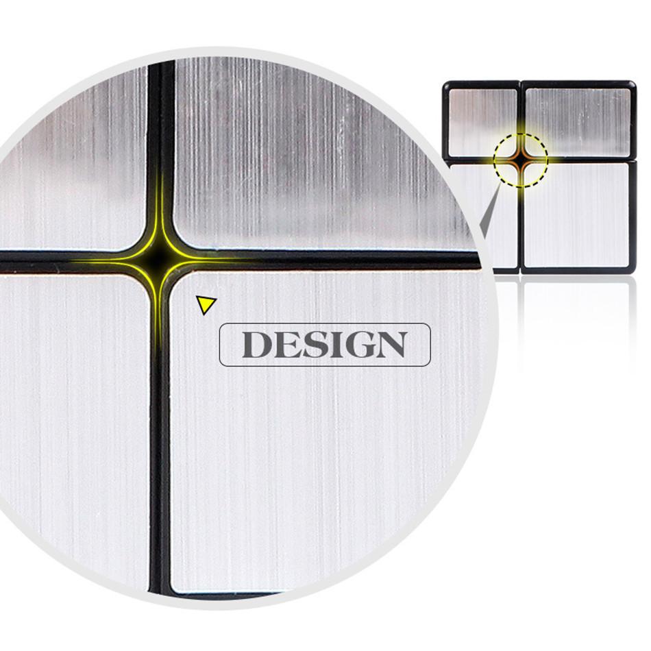 QiYi Mirror 2x2 Magic Cube Puzzle Speed ​​Magic Cube Золотая/Серебряная наклейка Кубик Игрушки для детей