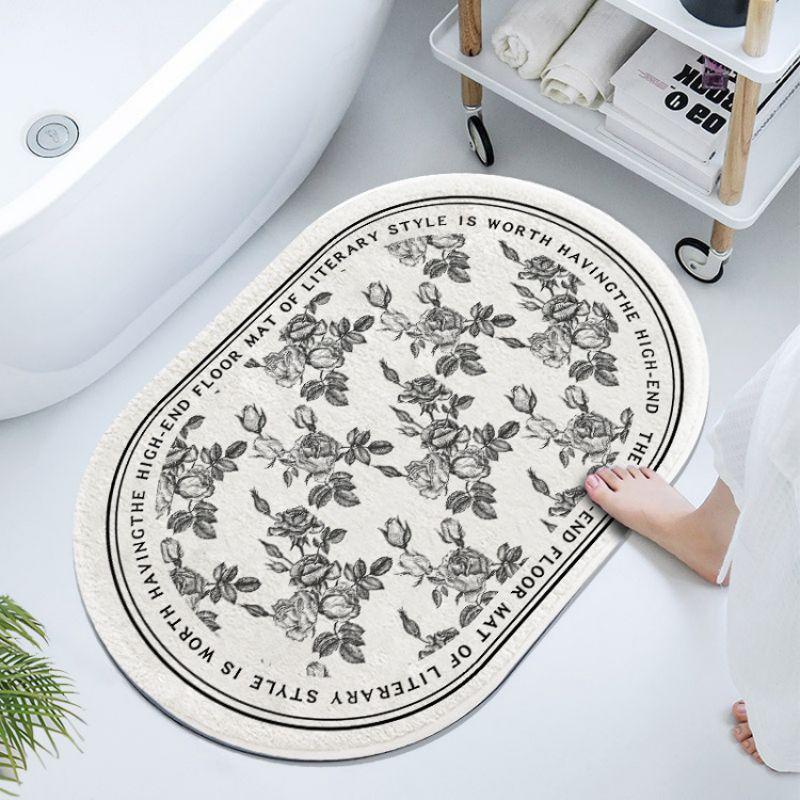 Imitation Oval Vintage Cashmere French Soft Cushion Bathroom Waterabsorbent Floor Nonslip Foot Quickdrying Door Mat