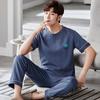 Summer Men's Pajamas Short Sleeves Long Pants Pijamas Suits Thin Sleepwear Can Be Worn Outside Cotton Home Wear Sports Pyjama