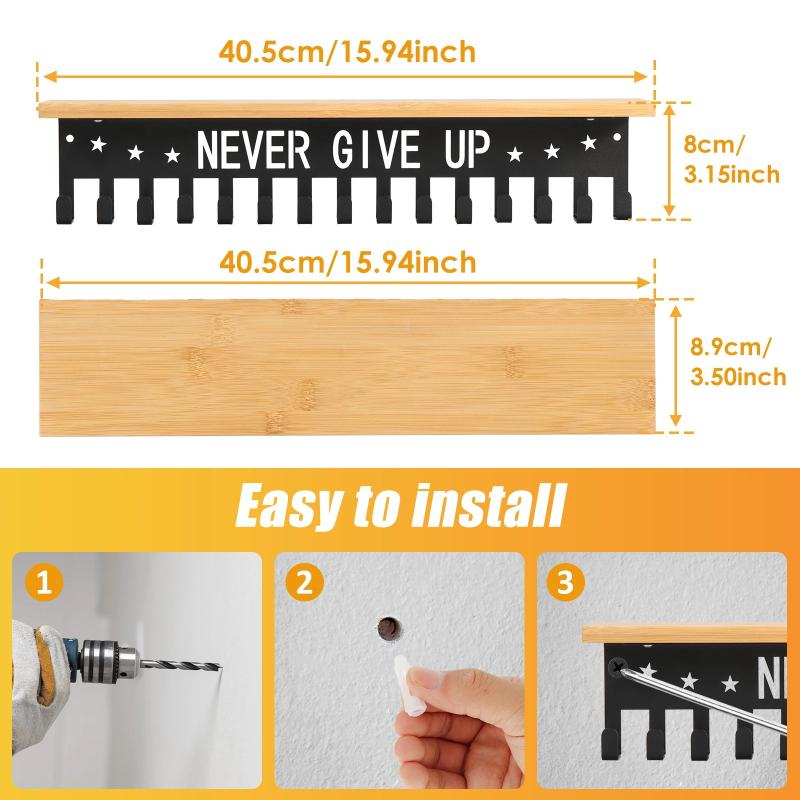 Medal Display Rack Trophy Shelf Medal Hanger Wall-Mounted Metal Display Holder For Sport Race Medal Trophy Home Decor