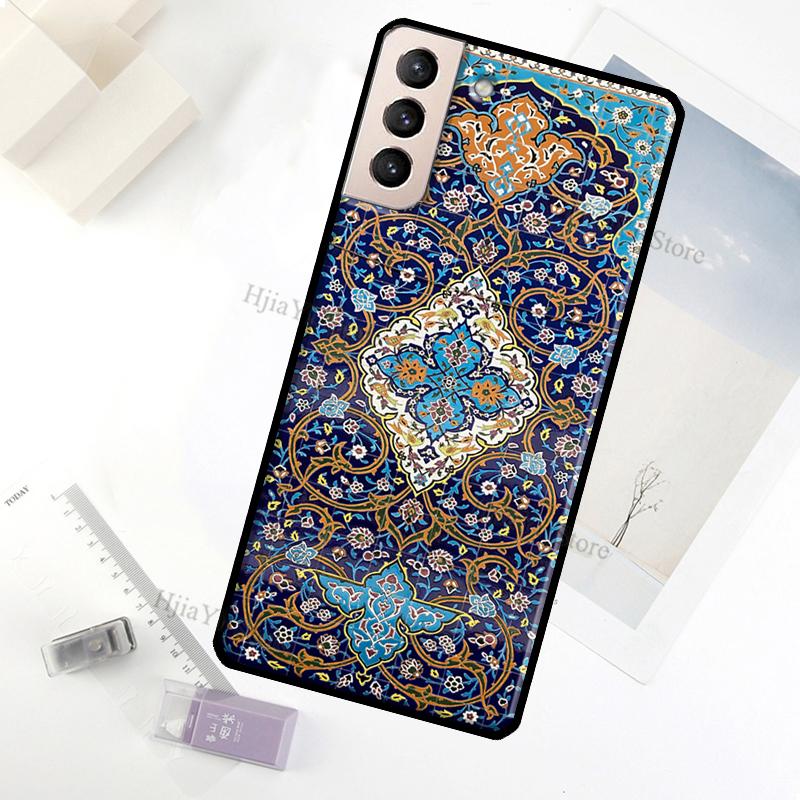 Persian Carpet Floral Pattern Case For Samsung Galaxy S22 Ultra Note 20 10 S10 S9 S8 Plus S20 S21 FE Phone Cover Shell