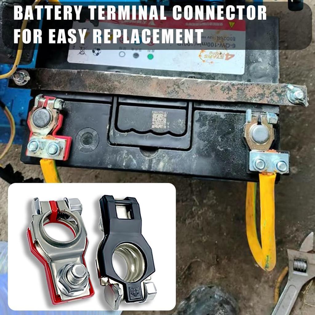 Battery Terminals, Battery Terminal Connector, Top Post Battery Cable Terminal Clamp Set, Positive And Negative 1 Pair, Automotive Accessories