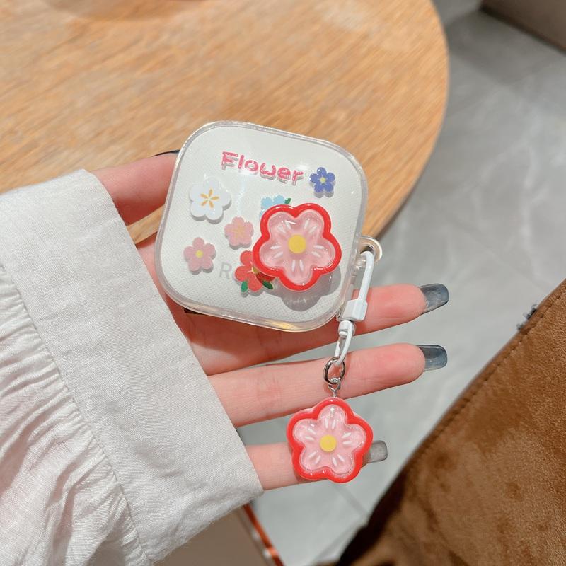 3D Butterfly Earphone Case for Xiaomi Redmi Buds 6 Active Pink Floral Girls Wireless Charging Box Protective Shell Soft Cover