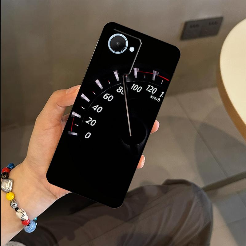 Cool Retro Speedometer Case For Realme C53 C55 C51 C25 C63 C61 C65 C67 C71 C75 GT6 GT7 Pro 11 12 13 14 15 Pro Plus