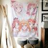 The Quintessential Quintuplets Wall Tapestry Aesthetic Wall Hanging Printed Fabric Blanket Decorative Tapestries for Bedroom Living Room Home Decor