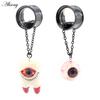 Alisouy 1PC Stainless Steel Chain Tooth Eyeball Pendant Ear Tunnels Plugs Expander Stretcher Gauge Earring Piercing Body Jewelry