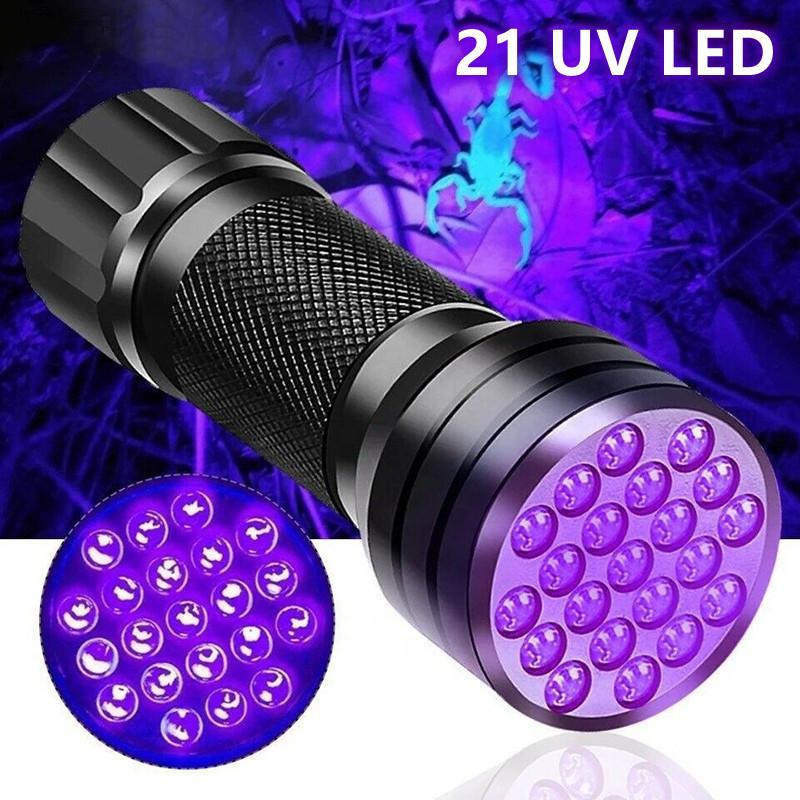 UV Flashlight with 21 LEDS 395NM Ultra Violet Torch Light Lamp Blacklight Detector for Dog Urine Pet Stains and Bed Bug