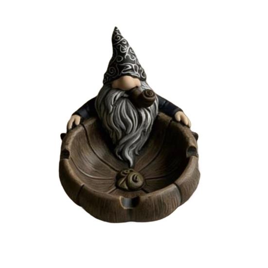 Vintage Gnome Ashtray Retro Dwarf Shape Ash Tray Desktop Resin Ash Holder for Home Office Outdoor Indoor Decor