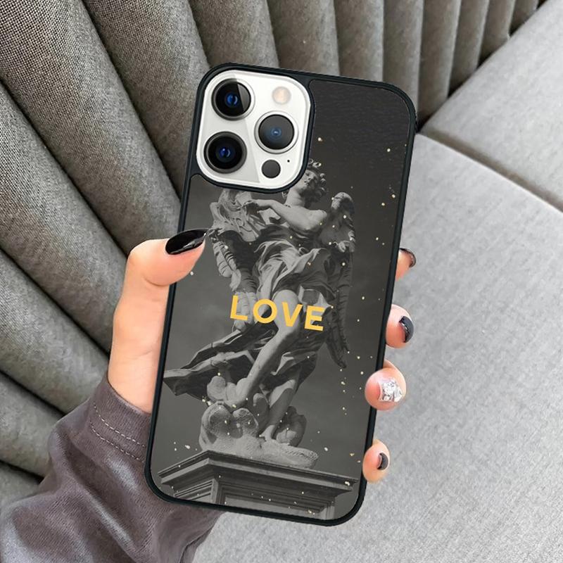 Гипсовая статуэтка Скульптура Цитаты Чехол для телефона Для iPhone 17 Air 16 16e 15 13 14 Pro Max 11 12 Plus 2022 MAX Чехол coque