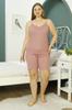 Женский стильный пижамный комплект больших размеров Dusty Rose Пижамный комплект большого размера с шортами