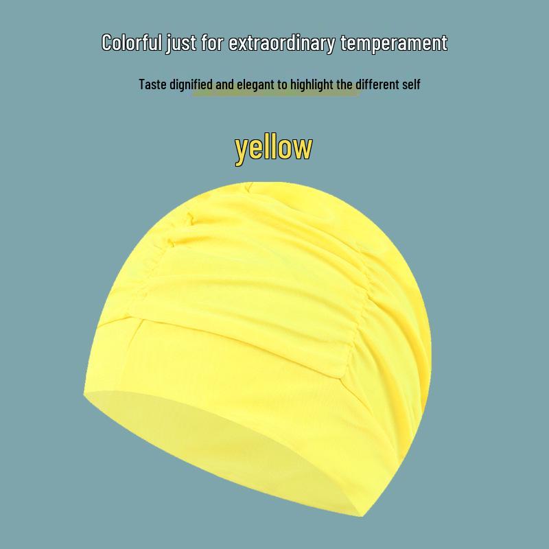 Unisex Adult Pleated Swim Cap – Fashionable, Non-Tightening with Hair and Ear Protection