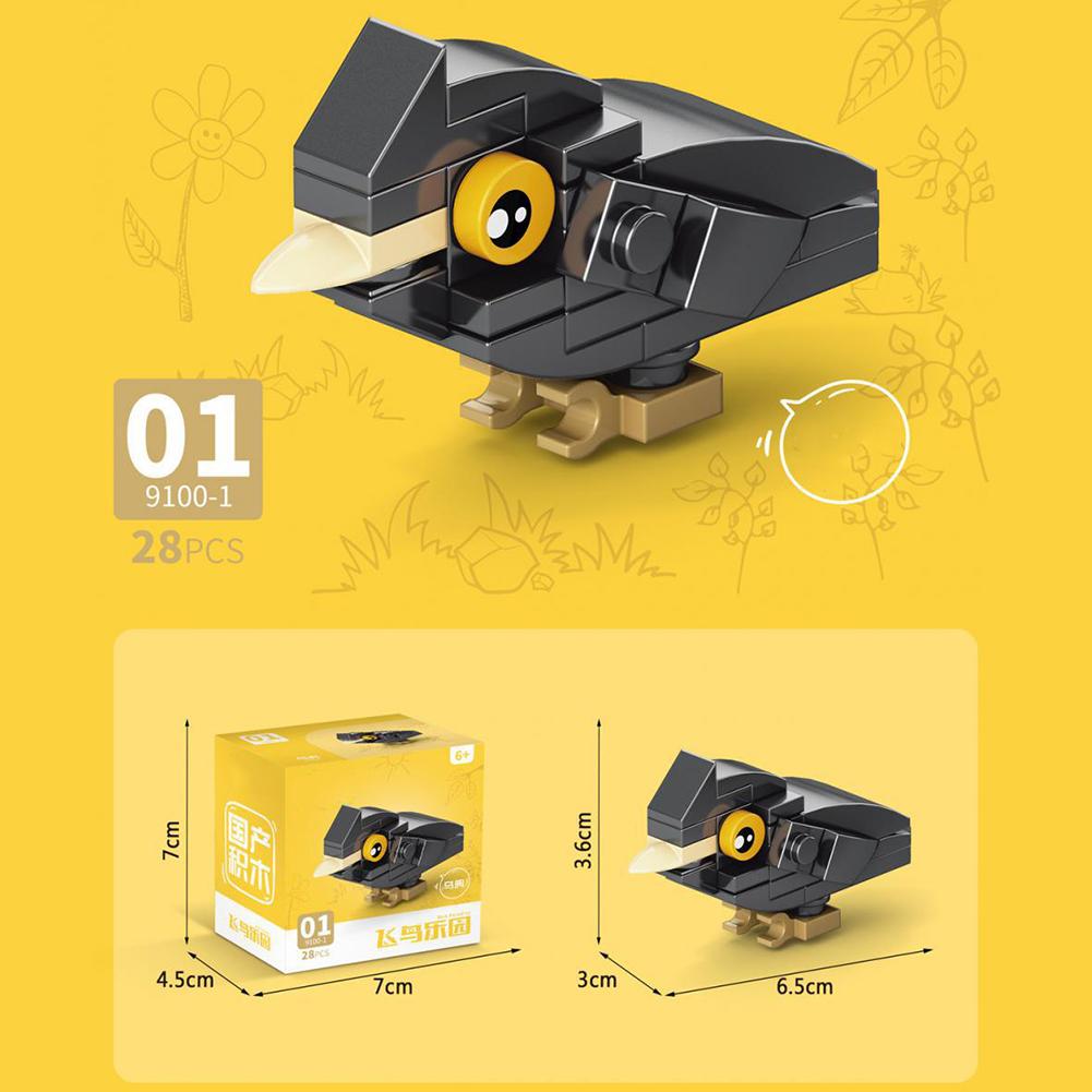 10 Pack Fun Bird Building Blocks Sets DIY Assemble 3D Animal Model Micro Bricks Toys Early Educational Learning Toys Gifts For Kids
