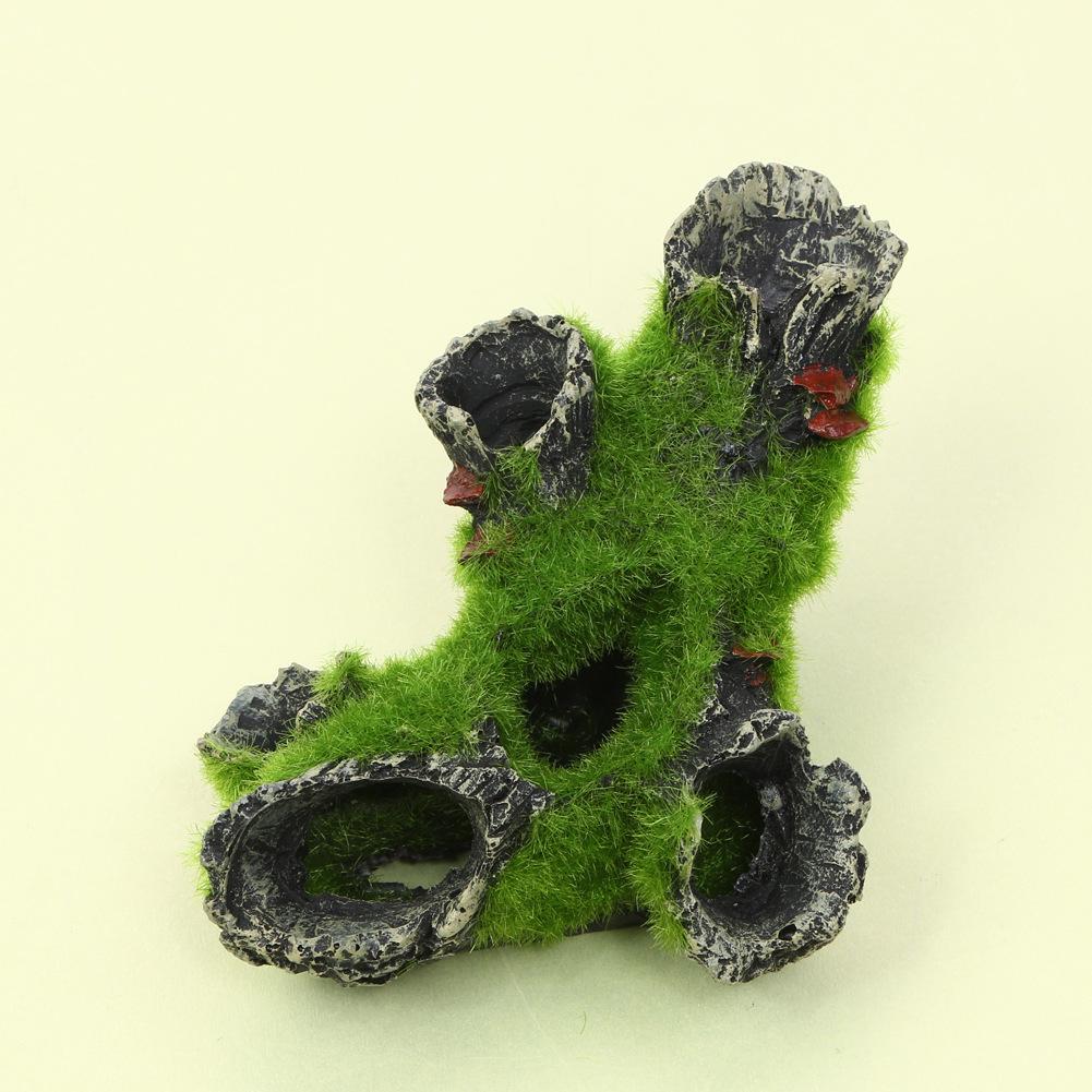 Artificial Moss Tree Root Aquarium Decoration - Cichlid, Shrimp Cave, Hiding & Spawning Nest