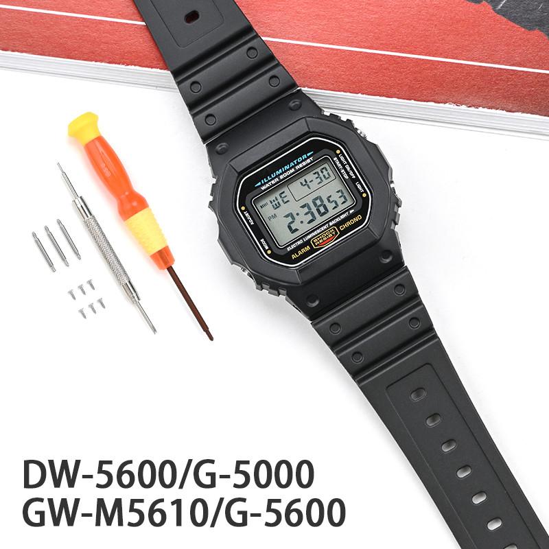 Strap With Case for Casio G-Shock DW-5600 DW-5000 GW-M5610 GLX-5600 Men Women Replacement Rubber Resin Shell Watch Band Bracelet