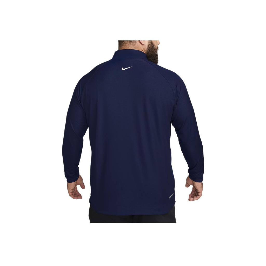 Nike Dri-FIT ADV 1/2-Zip Golf Top Gradient Logo Print Stand Collar Long Sleeve T-Shirt Men Tops Dark-Blue FD5833-410