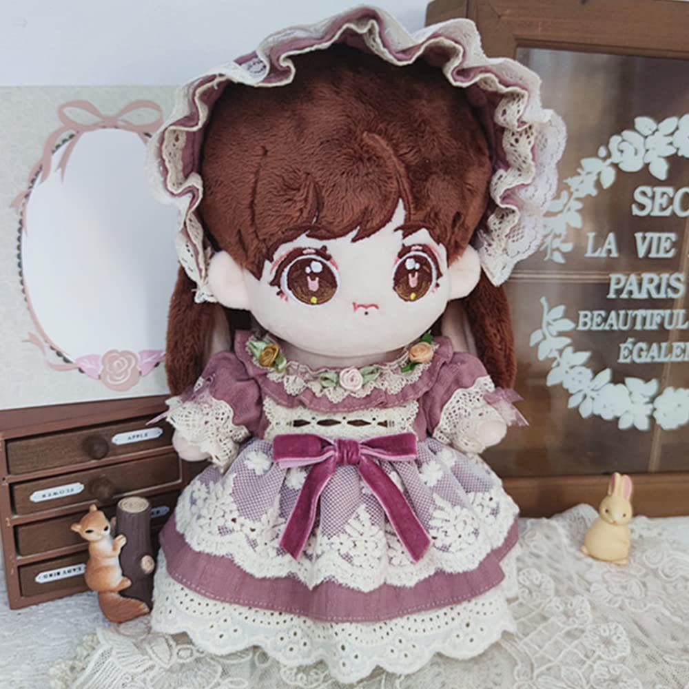 Niannyyhouse 20cm Doll Purple Lace Doll Baby Cotton Doll for Plush Toys Clothes, European-Style Dress, Clothes, Dress-Up, Clothes,
