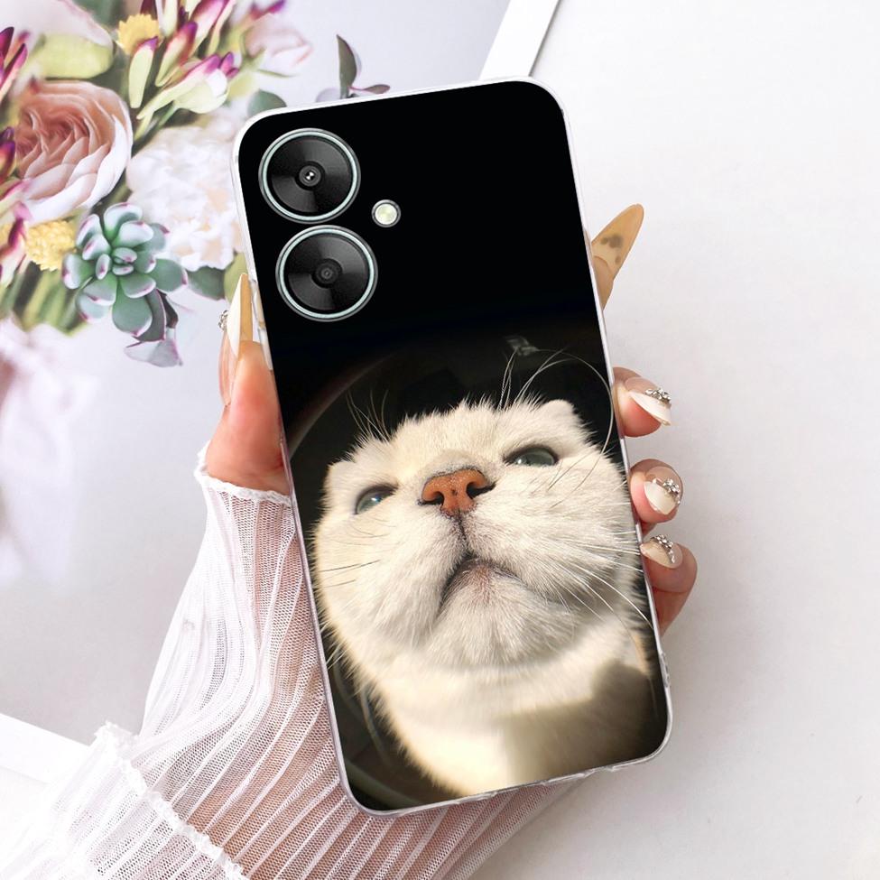 Clear Casing For Redmi 13R 5G Cover For Redmi 13C 5G Case Cute Cat Luxury Fashion Butterfly Funny Painted