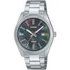 CASIO analog quartz mens wristwatch MTP-1302DS-1AV metal band silver black mother pearl dial overseas model