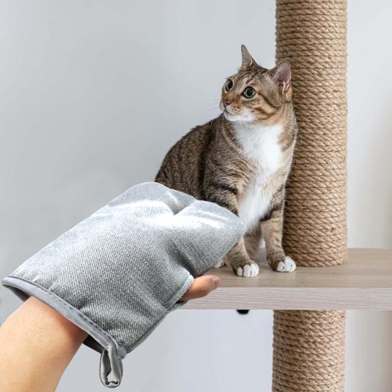 Перчатки для ухода за домашними животными, двухсторонние массажные перчатки для снятия статического электричества, рукавица для вычесывания шерсти домашних животных