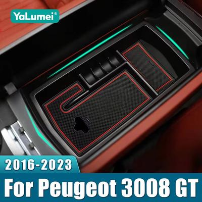 Для Peugeot 3008 GT 2017 2018 3008GT Гибридный Автомобиль Центральный Подлокотник Органайзер для Хранения Контейнер-Лоток Аксессуары