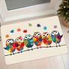 1pc Flannel Mat, Colorful Puzzle Bird with Musical Notes Pattern Welcome Door Mat, Absorbent And Non-Slip Floor Mat for Bedroom And Kitchen