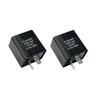 2 Pin LED Turn Signal Flasher 0.1W-150W Black Housing Replacement Part for Vehicle or Motorcycle Indicator Systems