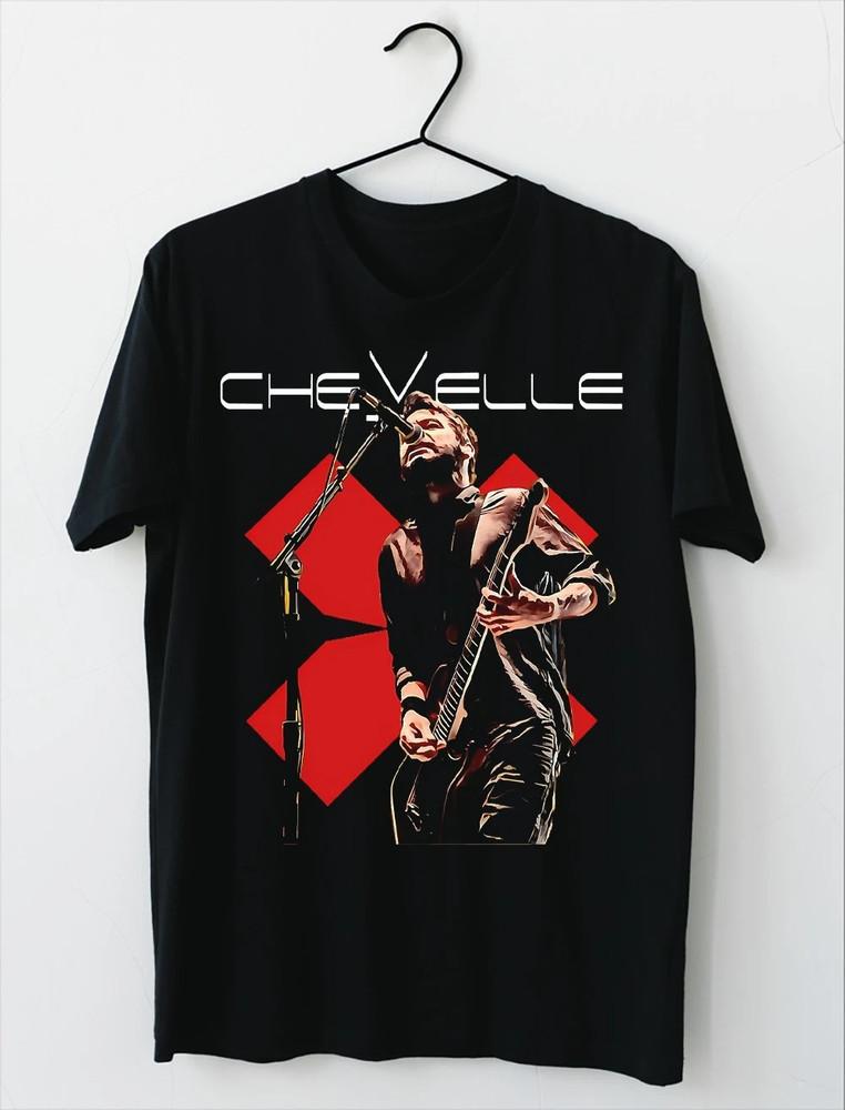 Футболка с принтом Chevelle Band Live In Concert Классическая черная Унисекс S2345XL QT960 Унисекс Футболка