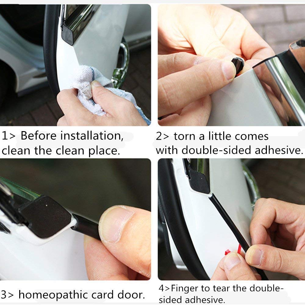 CTRICALVER Car Door Edge Protector, 5M Car Edge Trim Seal Protector U Shaped Car