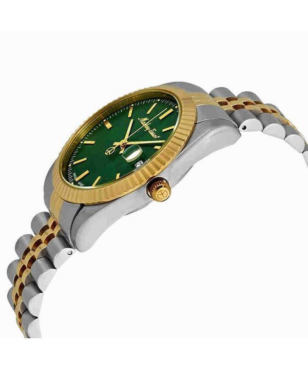Mathey-Tissot Mathy III Двухцветные кварцевые мужские часы из нержавеющей стали с зеленым циферблатом H810BV
