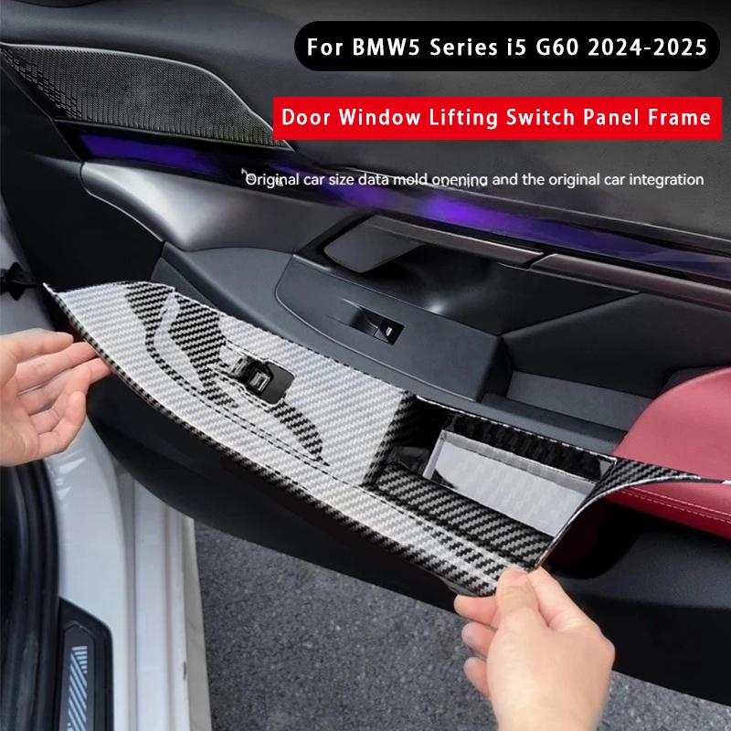 For BMW 5 Series i5 G60 2024-2025 LHD Door Window Lifting Switch Panel Frame Trim Sticker Car Door Button Frame Trim Cover