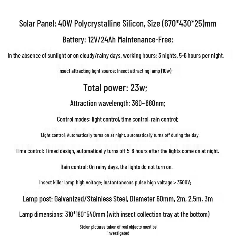 Shamoquan Outdoor Smart Solar Mosquito & Insect Killer CTM-12