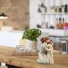 Modern Family Sculpture Elegant Resin Family Ornament Mother And Daughter Hugging Figurine  Bedroom